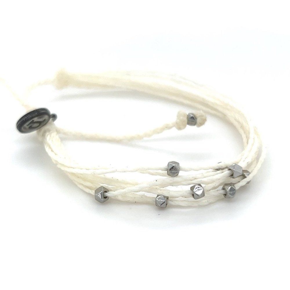 Pura Vida White‎ Silver Beads Bracelet